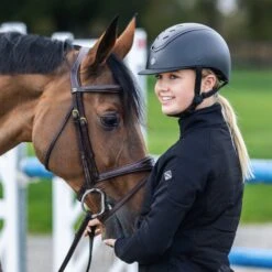 EQX Kylo Riding Hat - Black Matte/Black Gloss -Saddle Shop 17733d