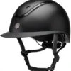 EQX Kylo Wide Peak Riding Hat - Black Matte/Black Gloss -Saddle Shop 17735