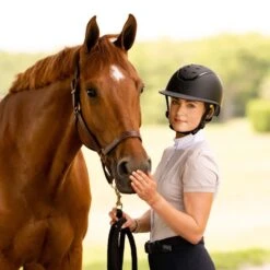 EQX Kylo Wide Peak Riding Hat - Black Matte/Black Gloss -Saddle Shop 17735e