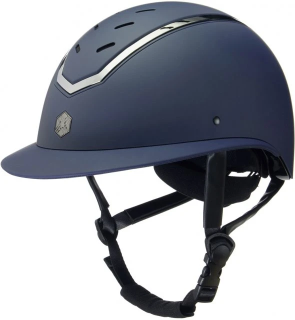EQX Kylo Wide Peak Riding Hat - Navy Matte/Pewter 3 EQX Kylo Wide Peak Riding Hat - Navy Matte/Pewter
