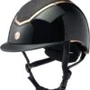 EQX Kylo Sparkly Riding Hat - Black Glossy/Rose Gold -Saddle Shop 17738