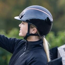 EQX Kylo Sparkly Riding Hat - Black Glossy/Rose Gold 9 EQX Kylo Sparkly Riding Hat - Black Glossy/Rose Gold -Saddle Shop 17738d