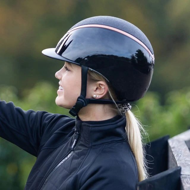 EQX Kylo Sparkly Riding Hat - Black Glossy/Rose Gold 6 EQX Kylo Sparkly Riding Hat - Black Glossy/Rose Gold - Image 4