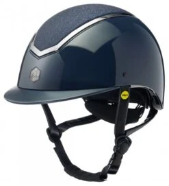 EQX Kylo Sparkly Riding Hat With MIPS - Navy Gloss/Pewter
